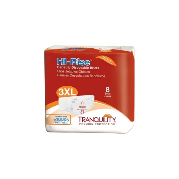 Pbe - Principle Business - Tranquility Hi-Rise Bariatric - 2192 - Unisex Adult Incontinence Brief 3X - Large Disposable Heavy Absorbency - Case/32