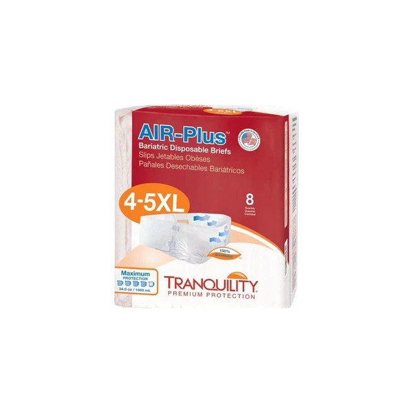 Pbe - Principle Business - Tranquility Air-Plus Bariatric - 2195 - Unisex Adult Incontinence Brief 4 To 5X - Large Disposable Heavy Absorbency - Case/32