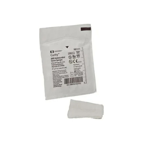 Cardinal Health - Curity - 2539- Covidien Amd Antimicrobial Gauze Sponge 4" L X W Square Shape 12 Ply Sterile, 10S In Plastic Tray, Non - Adhesive - Package/10