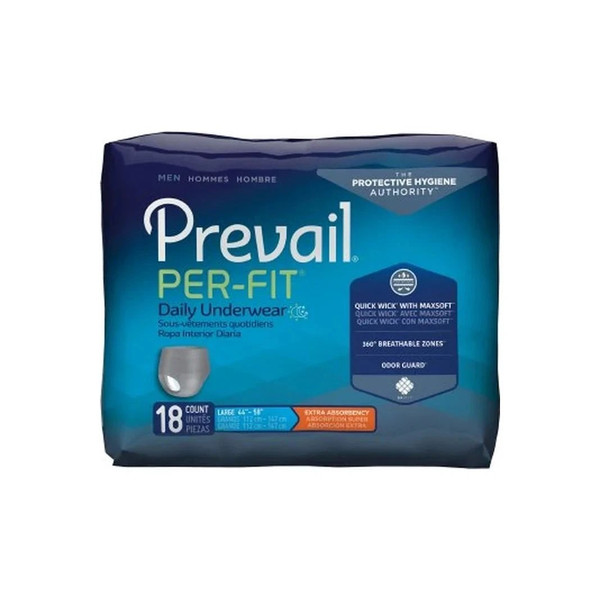 First Quality - Prevail Per-Fit Men - PFM-513 - Male Adult Absorbent Underwear Pull On With Tear Away Seams Large Disposable Moderate Absorbency 