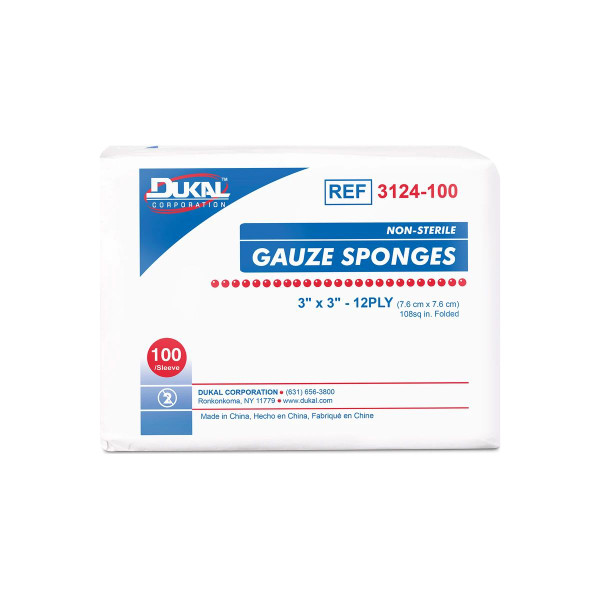 Dukal - 3124-100 - Gauze Sponge, Non - Sterile, 12 - Ply - Each