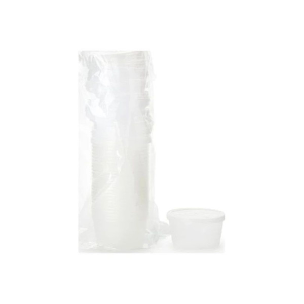 Donovan Industries - Dawn Mist - Dcpc - Denture Cup 8 Oz Clear Snap - On Lid Single Patient Use - Bag/25