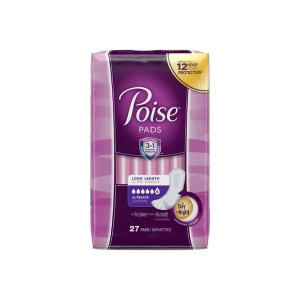 Kimberly Clark - Poise - 33593 - Bladder Control Pad 15.9 Inch Length Heavy Absorbency Sodium Polyacrylate Core One Size Fits Most - Case/108