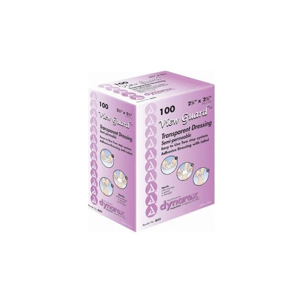 Dynarex - View Guard - 3642 - Transparent Film Dressing 2 - 3/8 X 3/4 Inch Tab Delivery Rectangle Sterile - Each