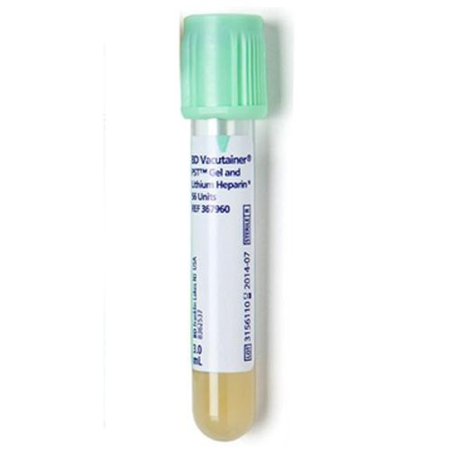 Bd Becton Dickinson - Bd - 367962 - Tube, Bld Col Lihep Sep Grn 4.5Ml Plas Vacutainer 