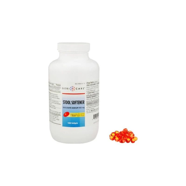 Gericare Medical Supply - Geri-Care - 401-10-Gcp - Stool Softener Softgel 1 000 Per Bottle 100 Mg Strength Docusate Sodium - Bottle/1