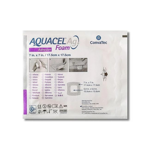 Convatec - 420629 - Convatec-420629 Aquacel Foam Ag Adh 21x21 (1x5) 8x8in - Box/5