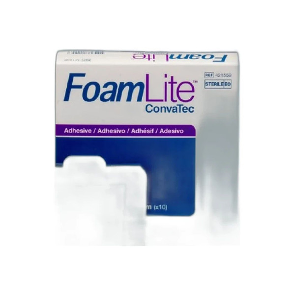 Convatec - Foamlite - 421559 - Thin Foam Dressing 4 X Inch With Border Film Backing Silicone Adhesive Square Sterile - Each