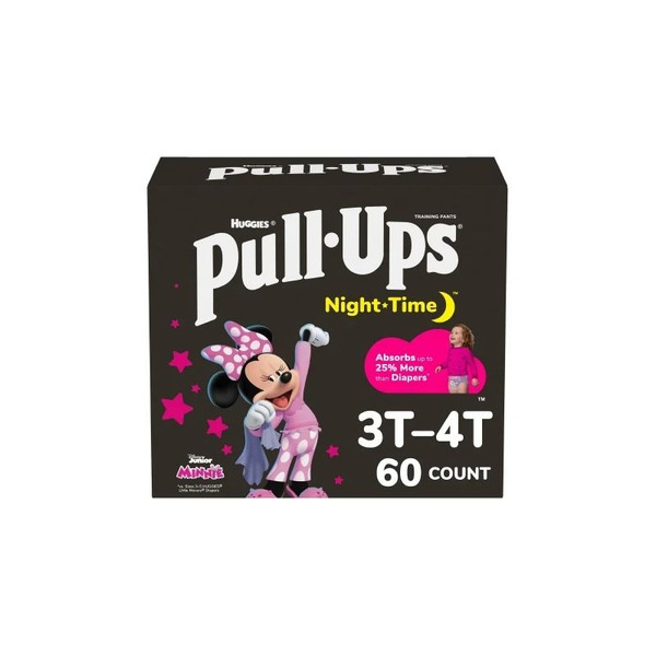 Kimberly Clark - Pull-Ups Night-Time - 45491 - Female Toddler Training Pants Size 3T To 4T Disposable Heavy Absorbency - Package/60