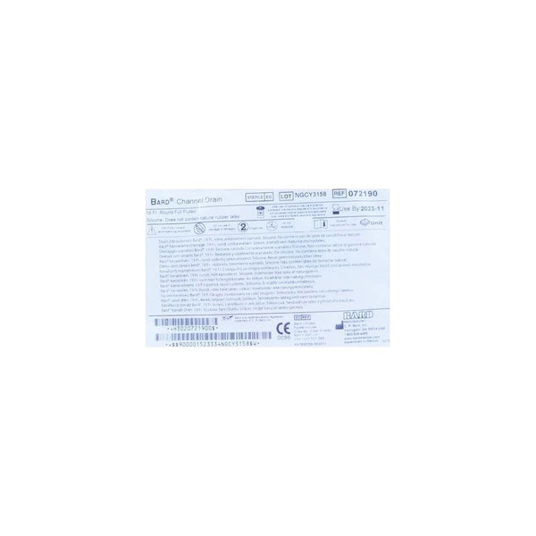 Bard Rochester - 072190 - Wound Drain Tube Silicone Fluted Style 19 Fr Size Round Type - Case/10