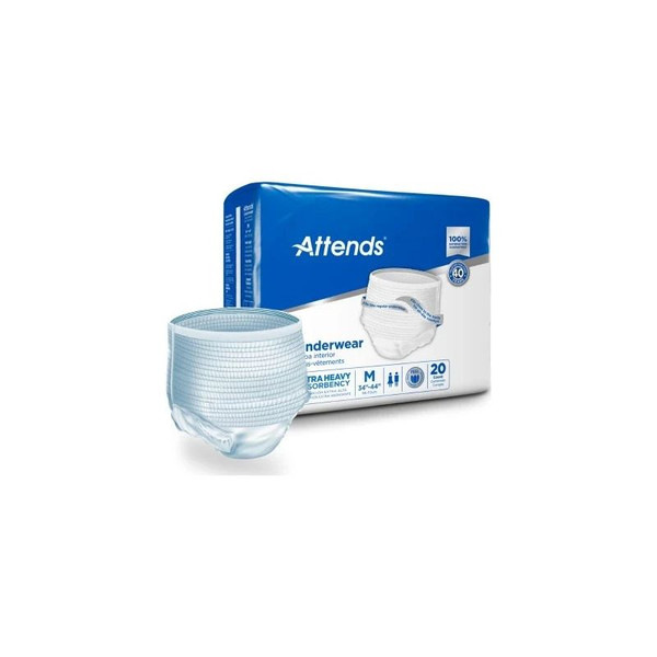 Attends Healthcare - Apv20 - Unisex Adult Absorbent Underwear Pull On With Tear Away Seams Medium Disposable Heavy Absorbency - Case/80