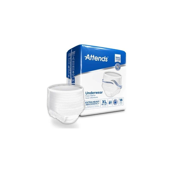 Attends Healthcare - Apv40 - Unisex Adult Absorbent Underwear Pull On With Tear Away Seams X - Large Disposable Heavy Absorbency - Case/56
