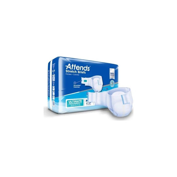 Attends Healthcare - Stretch - Ddsmr - Products - Unisex Adult Incontinence Brief Medium / Regular Disposable Heavy Absorbency - Case/96