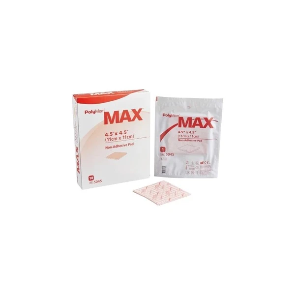 Ferris - Polymem Max - 5045 - Foam Dressing 4 - 1/2 X Inch Without Border Film Backing Nonadhesive Square Sterile - Box/10