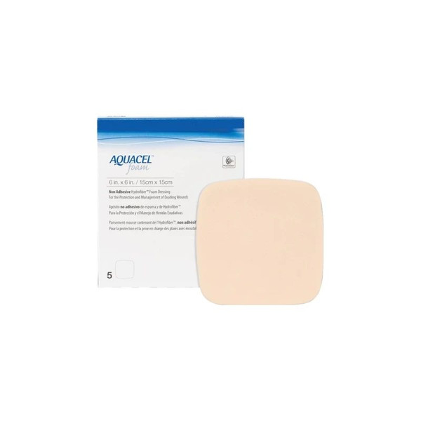 Convatec - Aquacel - 420635 - Foam Dressing 6 X Inch Without Border Waterproof Film Backing Nonadhesive Square Sterile - Box/5