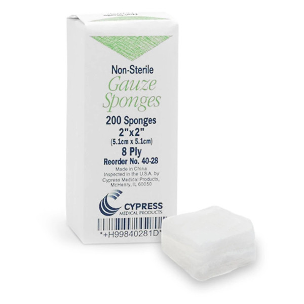 Mckesson - 40-28 - Gauze Sponge 2 X Inch 200 Per Pack Nonsterile 8 - Ply Square - Case/5000