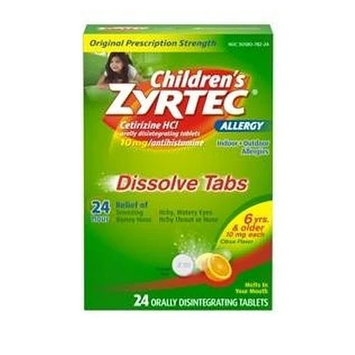 Kenvue Brands Ll - J & Healthcare Systems - 24225 - Children'S Zyrtec 10Mg Dissolve Tabs, Citrus Flavor, 24 Ct - Each