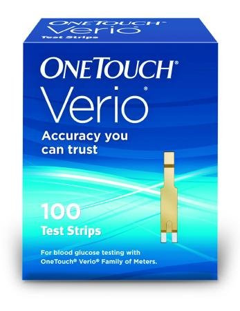 Life Scan - Onetouch Verio - 53885027210 - Blood Glucose Test Strips  Pack - Box/100