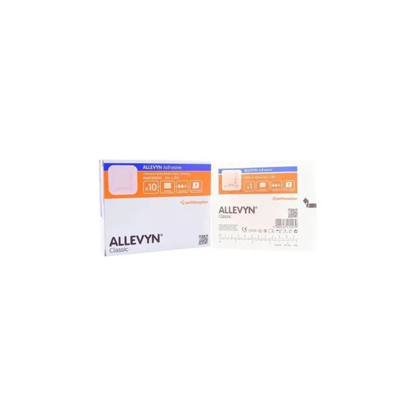Smith & Nephew - Allevyn Adhesive - 66020043 - Foam Dressing 3 X Inch With Border Film Backing Square Sterile - Box/10