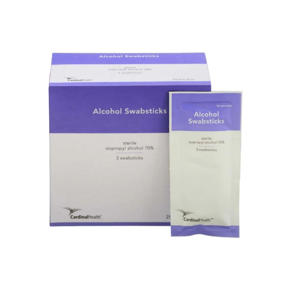 Cardinal Health - As-Apswbt - Med 70% Isopropyl Alcohol Swabstick, Triple, Sterile. - Box/25