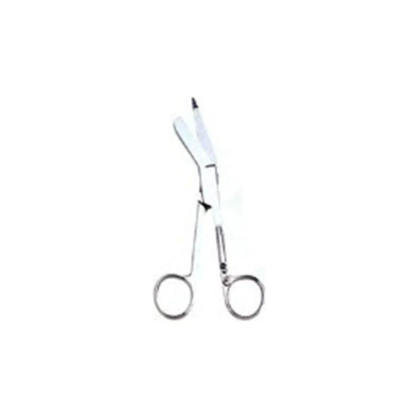 Medical Action Industries - One Time - 56326 - Bandage Scissors 5 - 1/2 Inch Length Floor Grade Nickel Plated Steel Nonsterile Finger Ring Handle Angled Blunt Tip / - Each