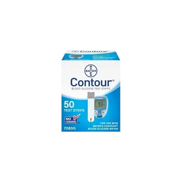 Ascensia Diabetes Care - 7080B - Us Contour Microfill Blood Glucose Test Strip, 0.6Ml Sample Size, 5Sec Time, Custom Shape - Box/50