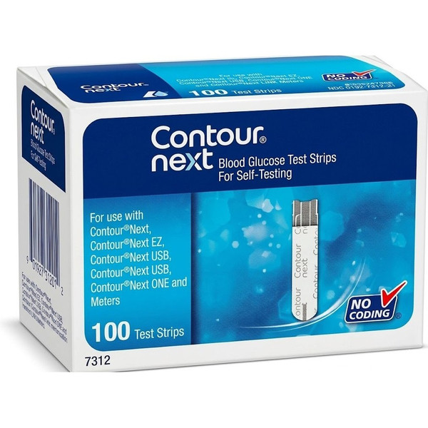 Bayer - Asgrow - 7312 - Contour Next Blood Glucose Test Strip (100 Count) - Box/100