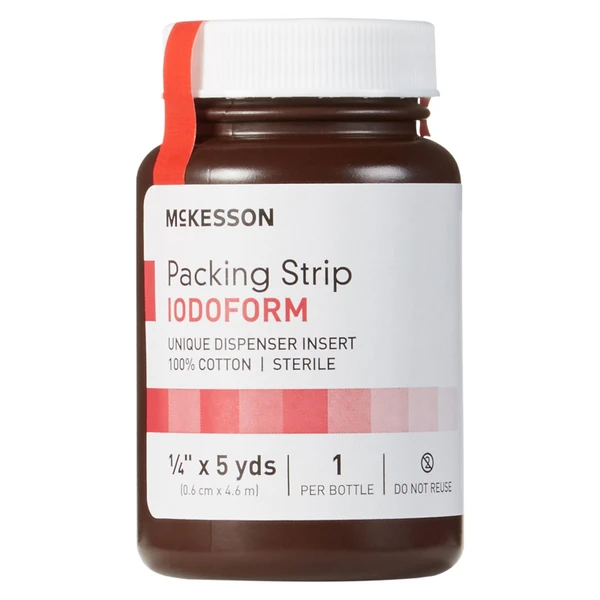 Mckesson - 61-59245 - Packing Strip, Nasal Iofrm Str5% 1/2X5Yds - Bottle/1