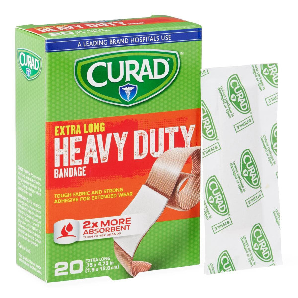 Medline - Curad - CUR14925RB - Extreme Hold Adhesive Bandage 1 X 3-1 4 Inch Tan Sterile Latex Free 
