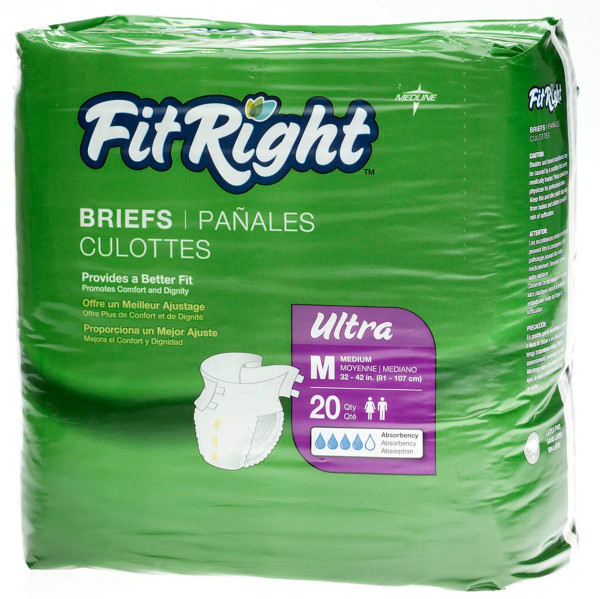Medline - Fitultramd - Fitright Ultra Brief Medium 32" - 42" - Package/20