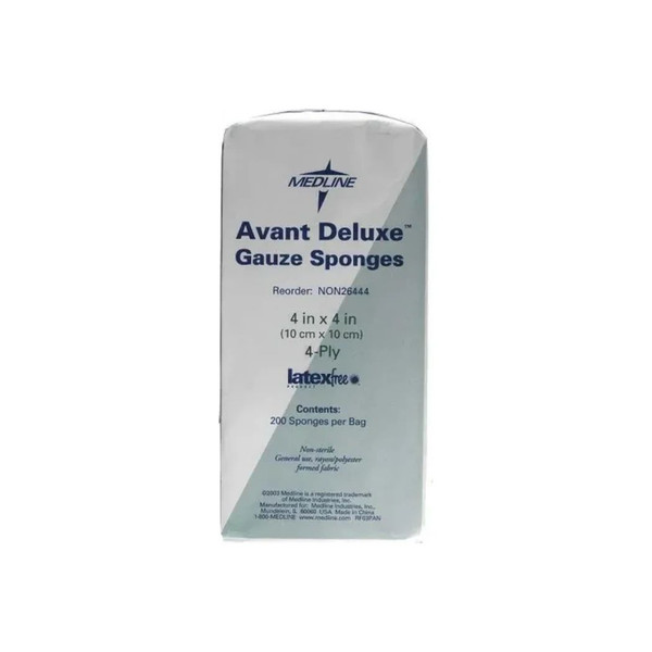Medline - Non26444 - Industries Avant Deluxe Non - Sterile Gauze Sponges, 4" X 4", 4 - Ply Latex - Free. - Package/200