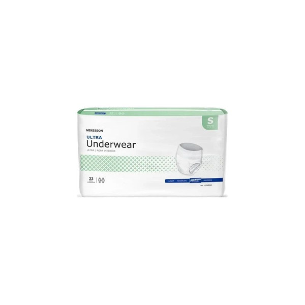 Mckesson - Ultra - Uwbsm - Unisex Adult Absorbent Underwear Pull On With Tear Away Seams Small Disposable Heavy Absorbency - Case/4