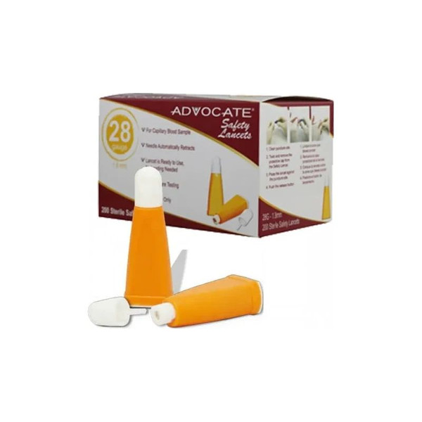Pharma Supply - 637 - Advocate Safety Lancets 28G X 1.8Mm - Box/200