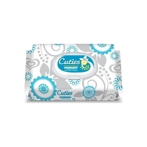 First Quality - Cuties - Cr-16413/3 - Baby Wipe Soft Pack Aloe / Vitamin E Unscented 72 Count - Case/864