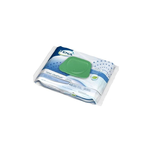 Essity Health & Medical Solutions - Tena Proskintm Ultraflush - 65726 - Proskin Flushable Personal Wipe Soft Pack Aloe / Vitamin E Chamomile Scented 48 Count - Case/576