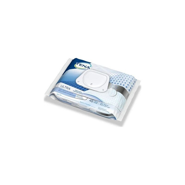 Essity Health & Medical Solutions - Tena Proskin - 65722 - Ultra Rinse - Free Bath Wipe Soft Pack Aloe / Vitamin E Chamomile Unscented 48 Count - Case/576