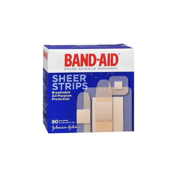 Johnson & - Band-Aid - 08137004669 - Systems - J&J - Adhesive Strip 2 - 1/4 X 3 Inch / 3/4 5/8 7/8 Plastic Assorted Shapes Sheer Sterile - Box/80