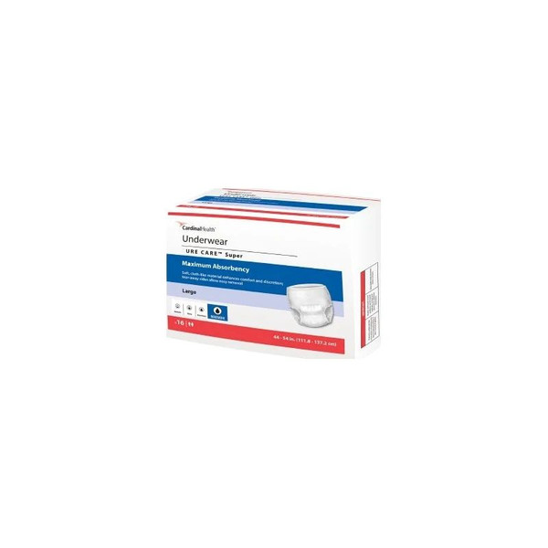 Cardinal Health - 1205A - , Underwear, Sure Care Super, Small/Medium, 34" - 46" - Package/18