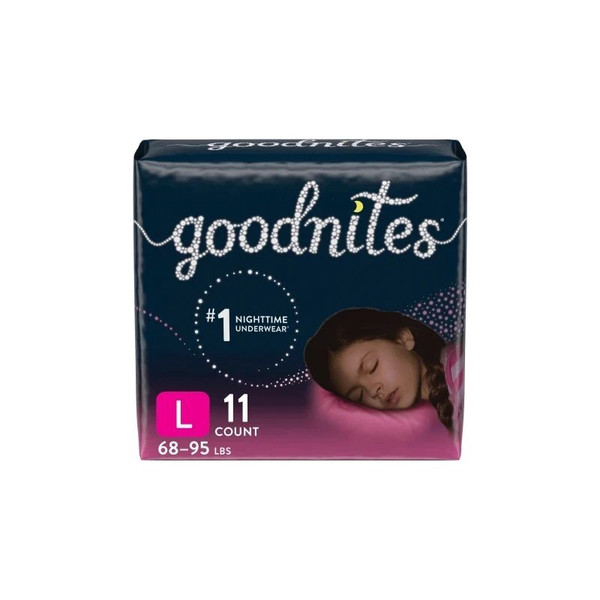 Kimberly Clark - Goodnites - 53363 - Female Youth Absorbent Underwear Pull On With Tear Away Seams Size 5 / Large Disposable Heavy Absorbency - Case/44