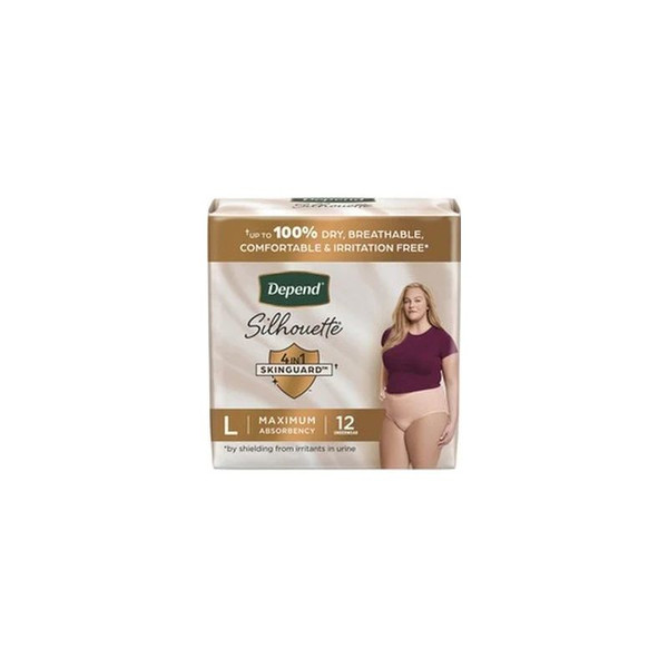 Kimberly Clark - Kleenex - 55424 - Depend Silhouette Max Abs Underwear, Pink, Female Large, 12 Ct - Replaces 6954237 - Case/24