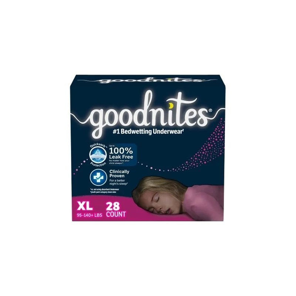 Kimberly Clark - Kleenex - 55773 - Goodnites Giga Pack Youthpant, Girl, Size 6 - Replaces 6953379 - Case/28