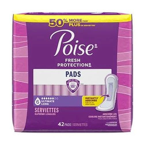 Kimberly Clark - 56396 - Poise Ultimate Absorbency Pad, Bulk Pack, Long Length - Replaces 6934104 - Package/42