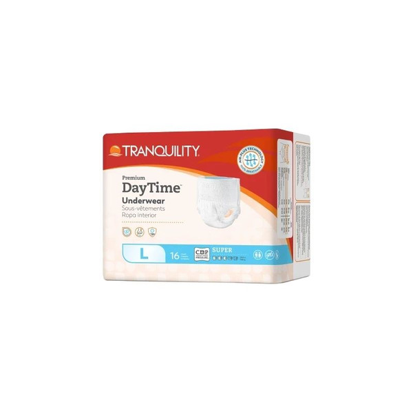 Pbe - Principle Business - Tranquility Premium Daytime - 2106 - Unisex Adult Absorbent Underwear Pull On With Tear Away Seams Large Disposable Heavy Absorbency - Bag/16