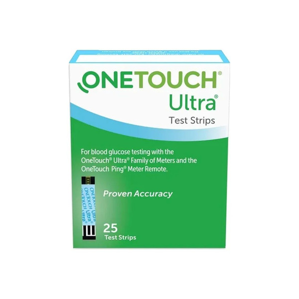 Life Scan - Onetouch - 353885994255 - Ultra Blue Blood Glucose Test Strip With Doublesure Technology, Single Use, Fastdraw Design, Narrow Channel, Contact Bars, Retail - Box/25