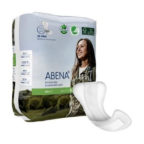 Abena - 1000017155 - Light Mini Bladder Control Pad 8 - 1/2 Inch Length Absorbency Fluff / Polymer Core One Size Fits Most - Case/320