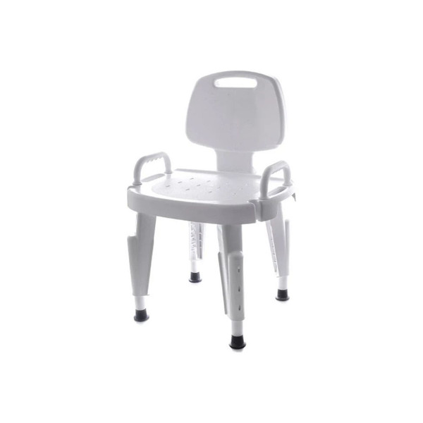 Maddak - 727142121 - Bath Bench Removable Arms Plastic Frame With Backrest 17 Inch Seat Width 300 Lbs Weight Capacity - Each