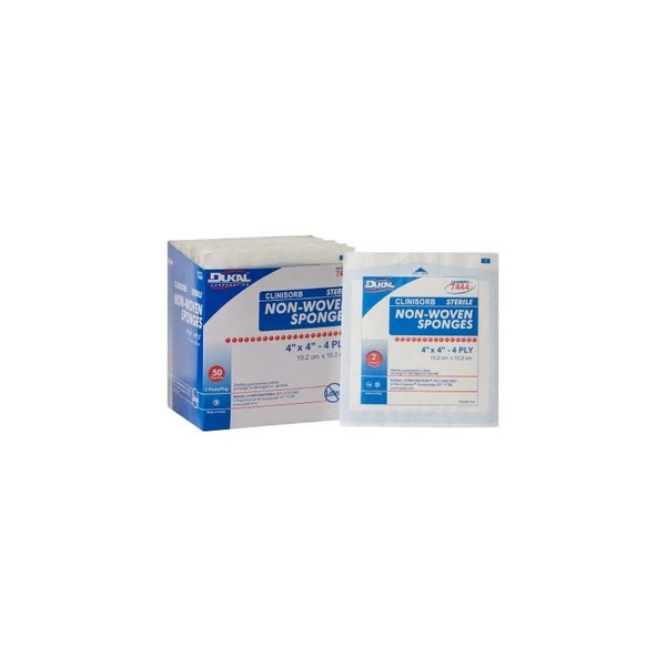 Dukal - Clinisorb - 7444 - Nonwoven Sponge 4 X Inch 2 Per Pack Sterile Ply Square - Box/50