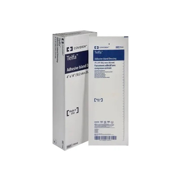 Cardinal Health - Telfa - 7544 - Adhesive Dressing 4 X 14 Inch Nonwoven Rectangle White Sterile - Box/25
