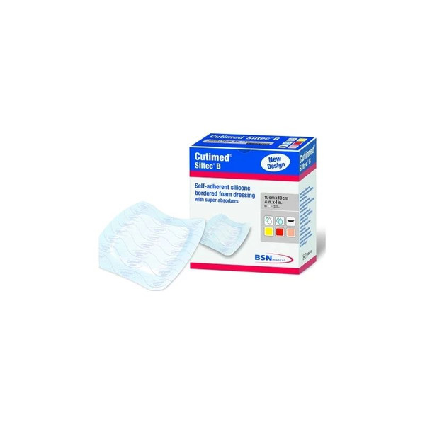 Bsn Medical - Cutimed Epiona - 7328402 - Siltec B Foam Dressing 6 X Inch With Border Film Backing Silicone Face And Square Sterile - Box/10