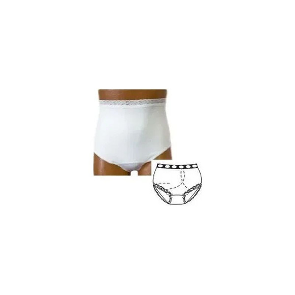 Team Options - 80204Sl - Ladies' Basic With Built - In Barrier/Support, White, Left - Side Stoma, Small 4 - 5, Hips 33" - 37" - Each